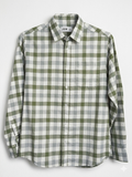 Sage Green Buffalo Check Flannel Button-Down