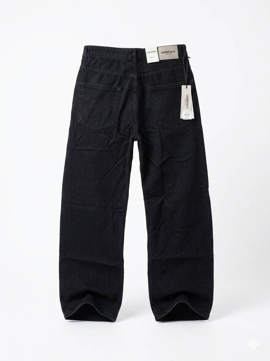Fear of God Essentials Off-Black Straight-Leg / Relaxed Denim Jeans
