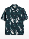 Oversized Dark Graffiti Print Casual Shirt | Short Sleeve Streetwear