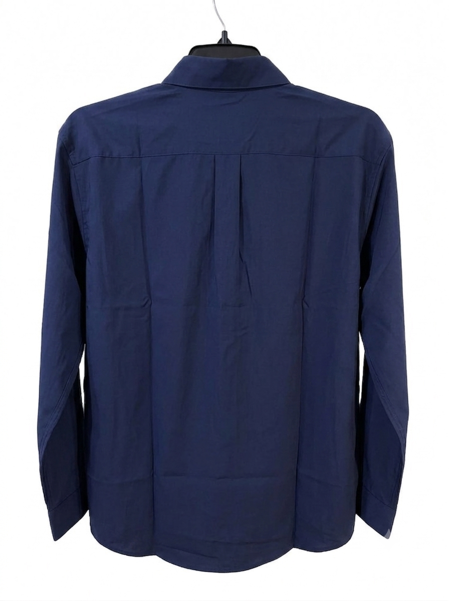 Men's Navy Long-Sleeve Graphic Shirt - "Parasite Human Rise"