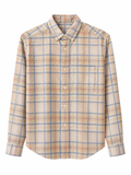 Pastel Beige Vintage Check Cotton Shir
