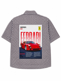 Ferrari F40 Retro Automotive Gingham Shirt.