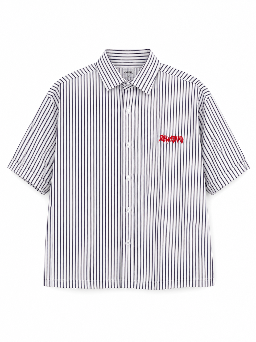 The Weeknd "𝘀𝘁𝗮𝗿𝗯𝗼𝘆" Edition – Vertical Stripe Oversized Graphic Resort Shirt