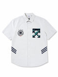 Men’s Light Grey DFB x Off-White™ Short-Sleeve Collaborative Button-Down Shirt