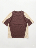 Panelled "Earth-Tone" Oversized Streetwear T-Shirt. Five sleeve