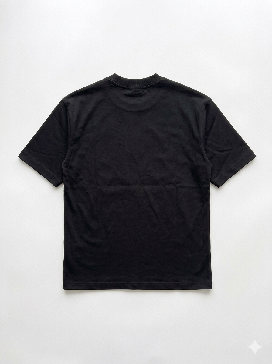 Beepin’ Asymmetric Zip Detail Oversized Half Sleeve T-Shirt – Black