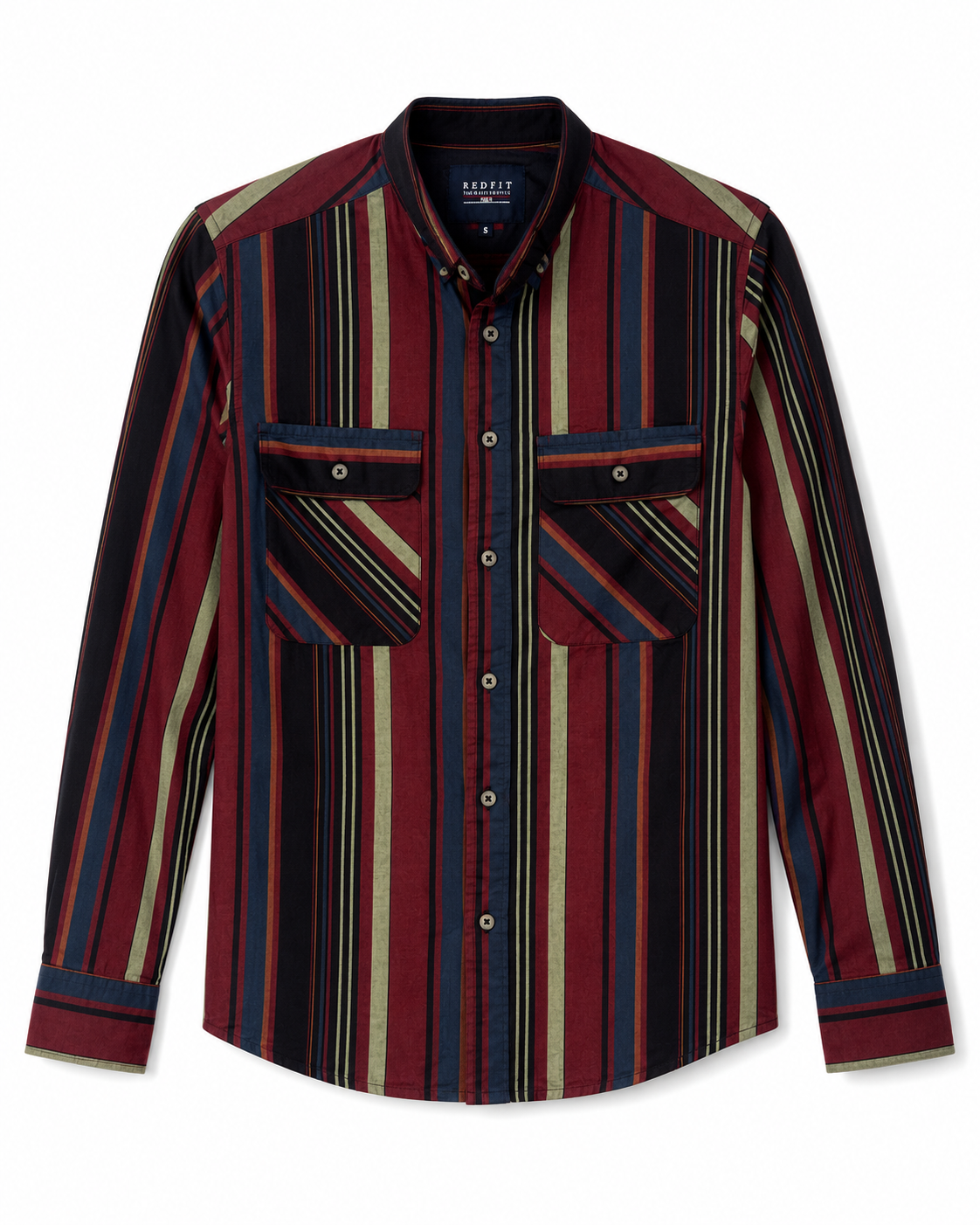 Multi-Color Vertical Stripe Utility Workshirt